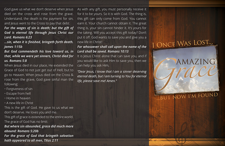 Amazing Grace - Trifold Gospel Tract