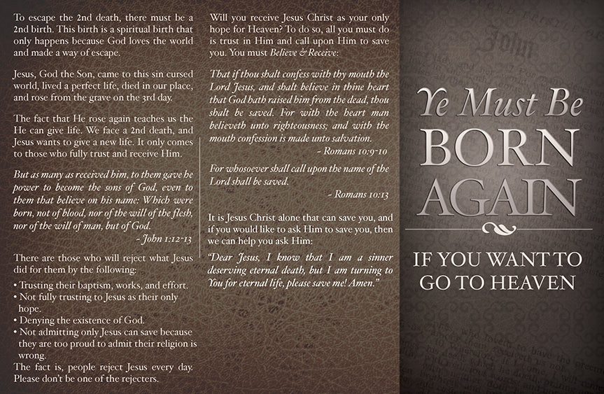 Born Again - Trifold Gospel Tract