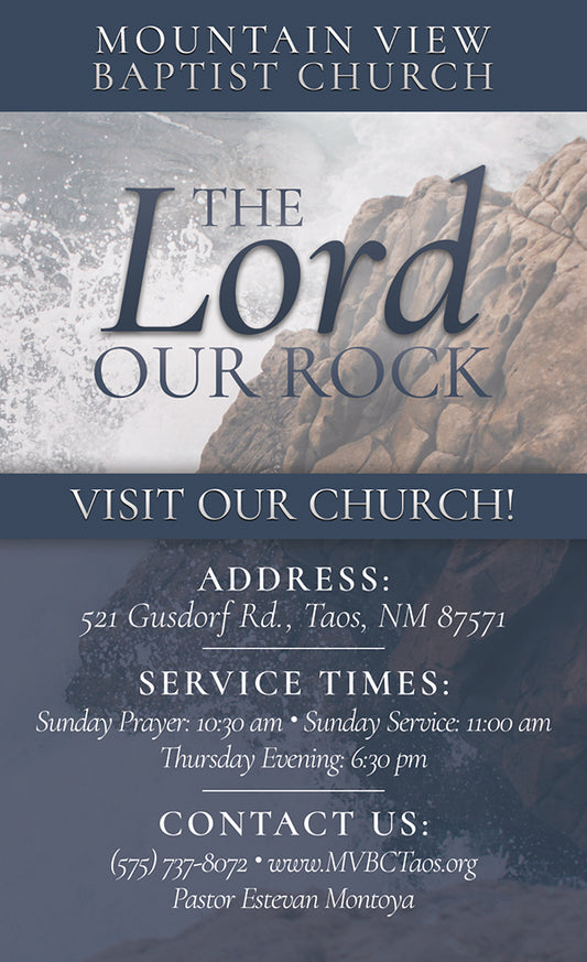 The Lord Our Rock - 3x5 Church Invitations