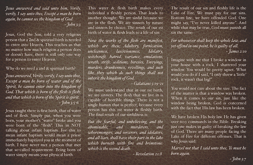 Born Again - Trifold Gospel Tract