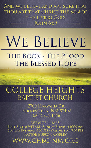 We Believe - 3x5 Church Invitations