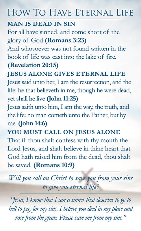 God Gives Life - 3x5 Church Invitation