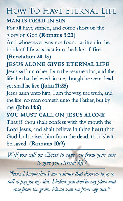 God Gives Life - 3x5 Church Invitation
